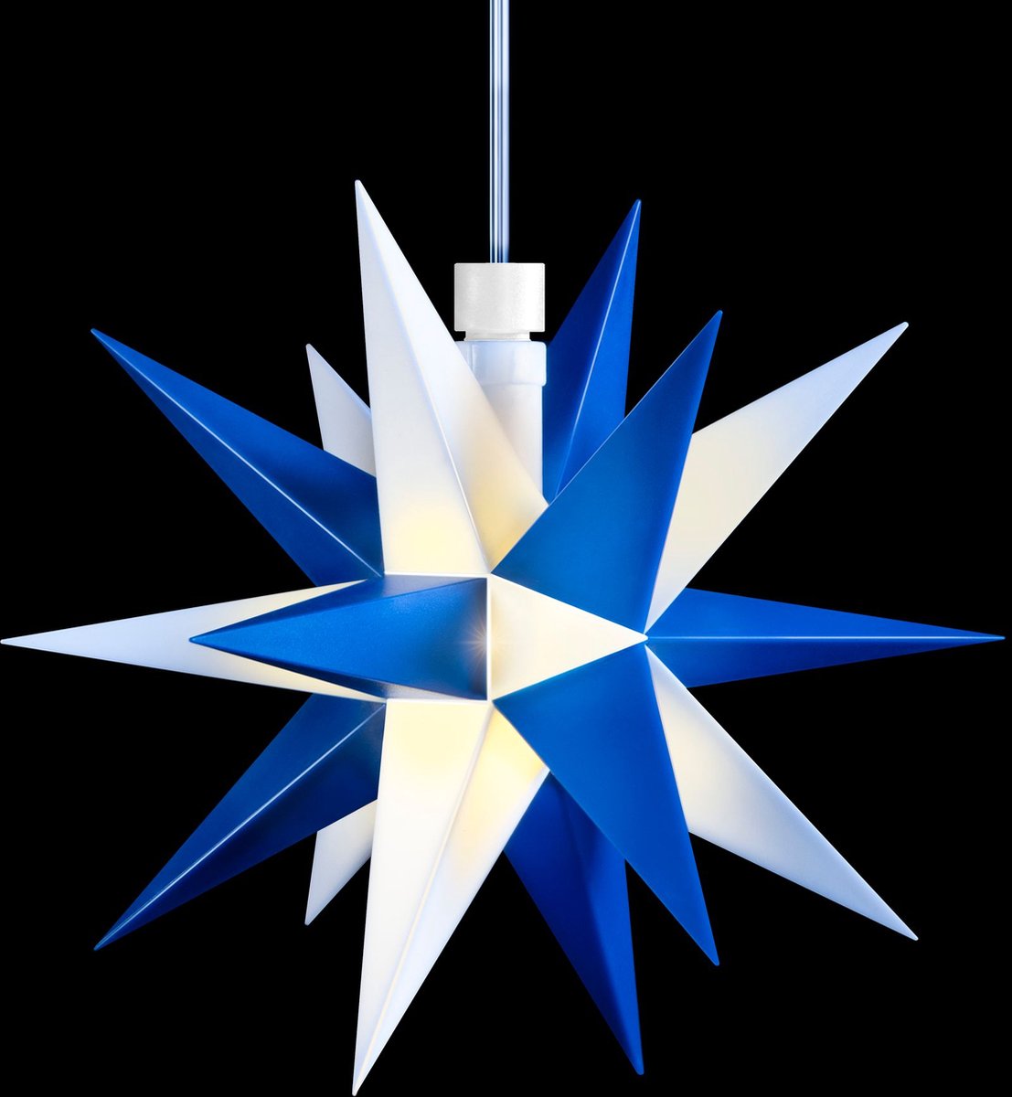 Sterntaler decoratieve ster | Kerstster minister | kunststof | 18-punts | 12cm | Binnen | LED | Batterij | met timer en afstandsbediening